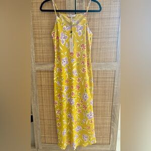 NWT BCBG Yellow Floral Maxi Dress